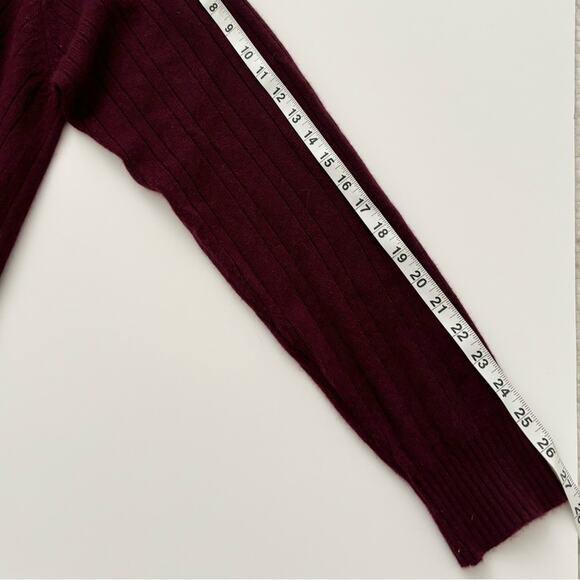 Geoffrey Beene Mens Burgundy Large Cashmere Sweater V Neck Pullover Winter - Picture 7 of 9